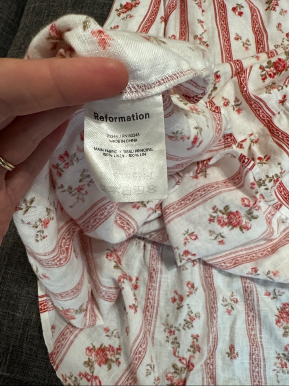 Reformation Enna Linen Halter Maxi Dress Floral Cottagecore Size 6 - Picture 7 of 8